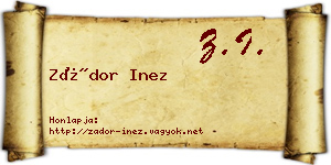Zádor Inez névjegykártya